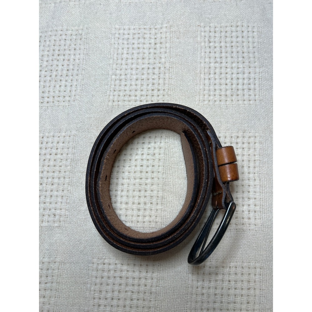 Amsterdam Heritage 85 Brown Leather Belt Made in Italy Mens Womens Buckle